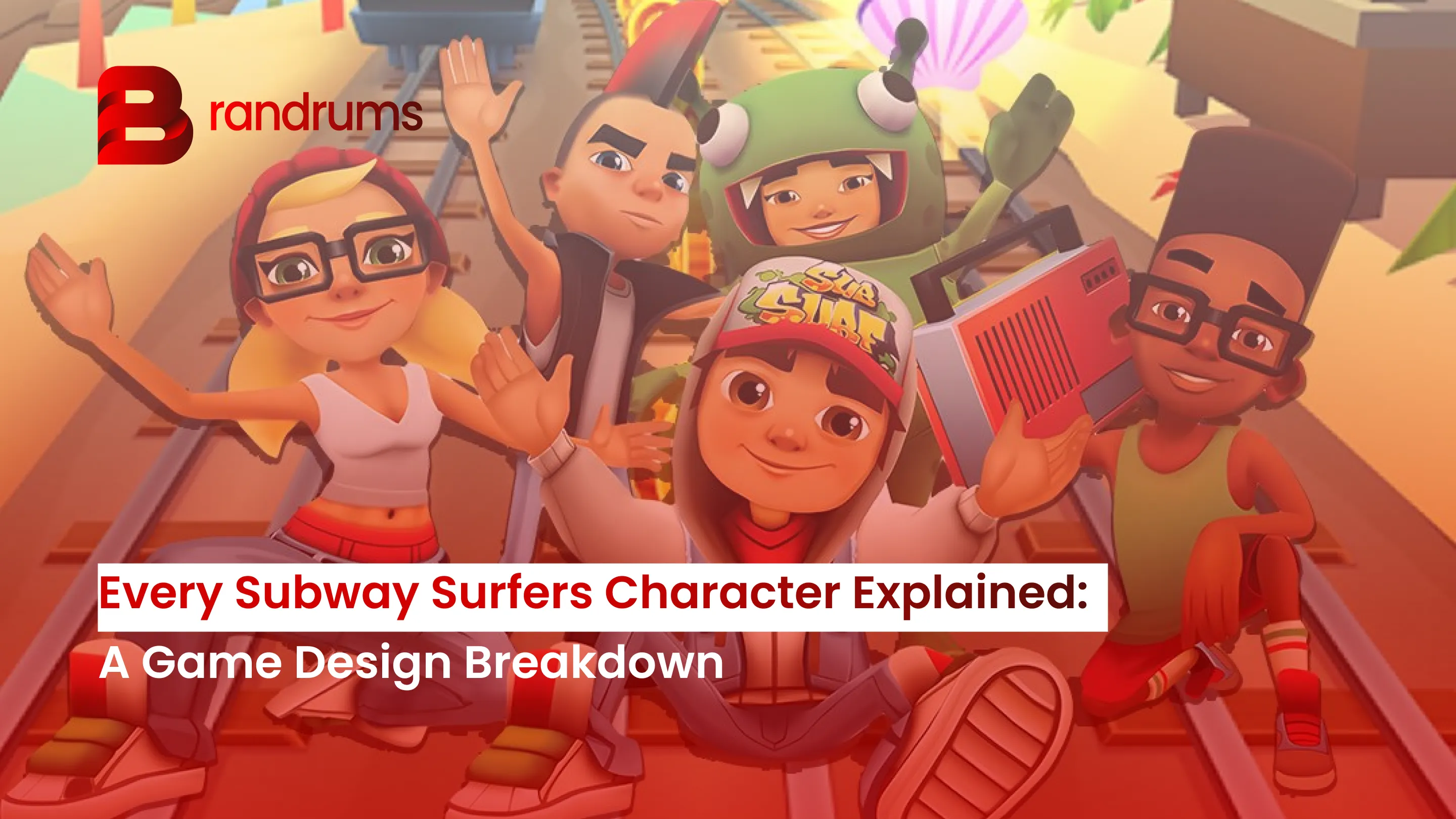Subway Surfers characters lineup including Jake, Tricky, Fresh, Yutani and Spike